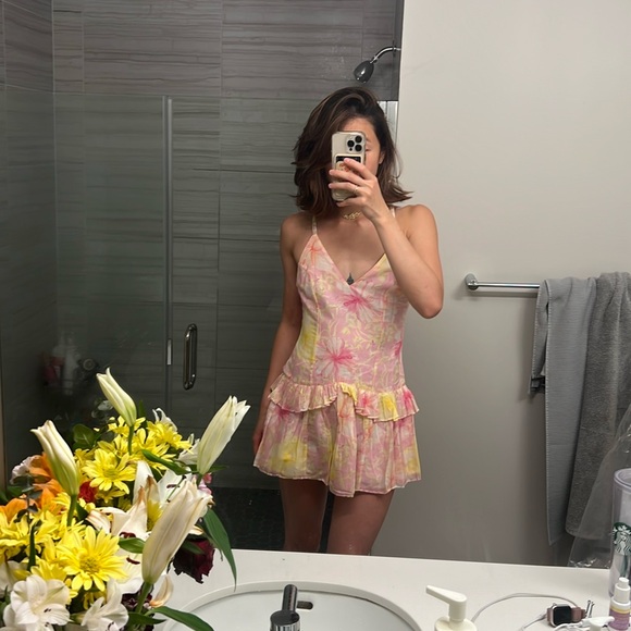 NWT Loveshackfancy Fabienne Mini Dress in Light Berry Tea - Picture 11 of 12